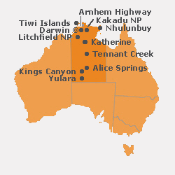 Northern Territory - Auswahlkarte Tourtipps